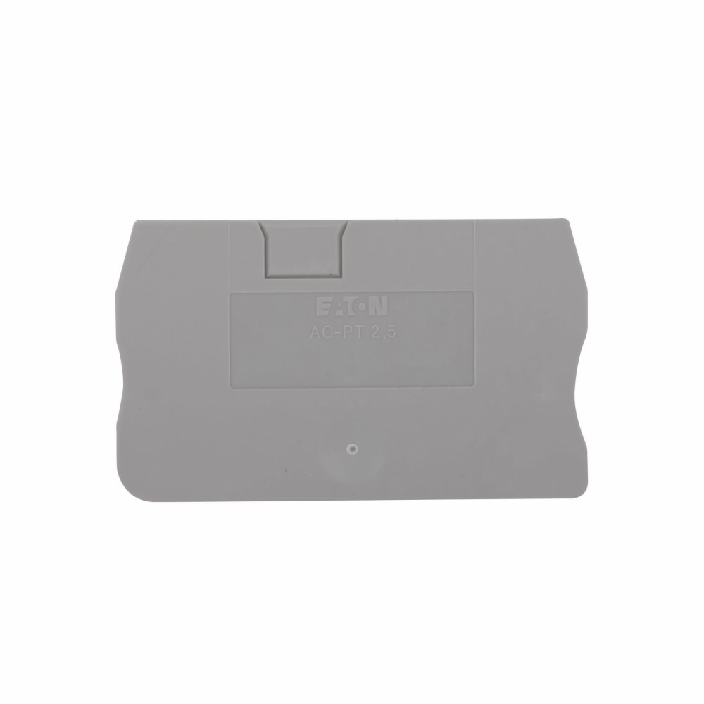XBACPT25 End Cover, For Use With XB Series XBPT25/XBPT25PE Spring Cage Connection Single Level Terminal/Ground Block, Gray