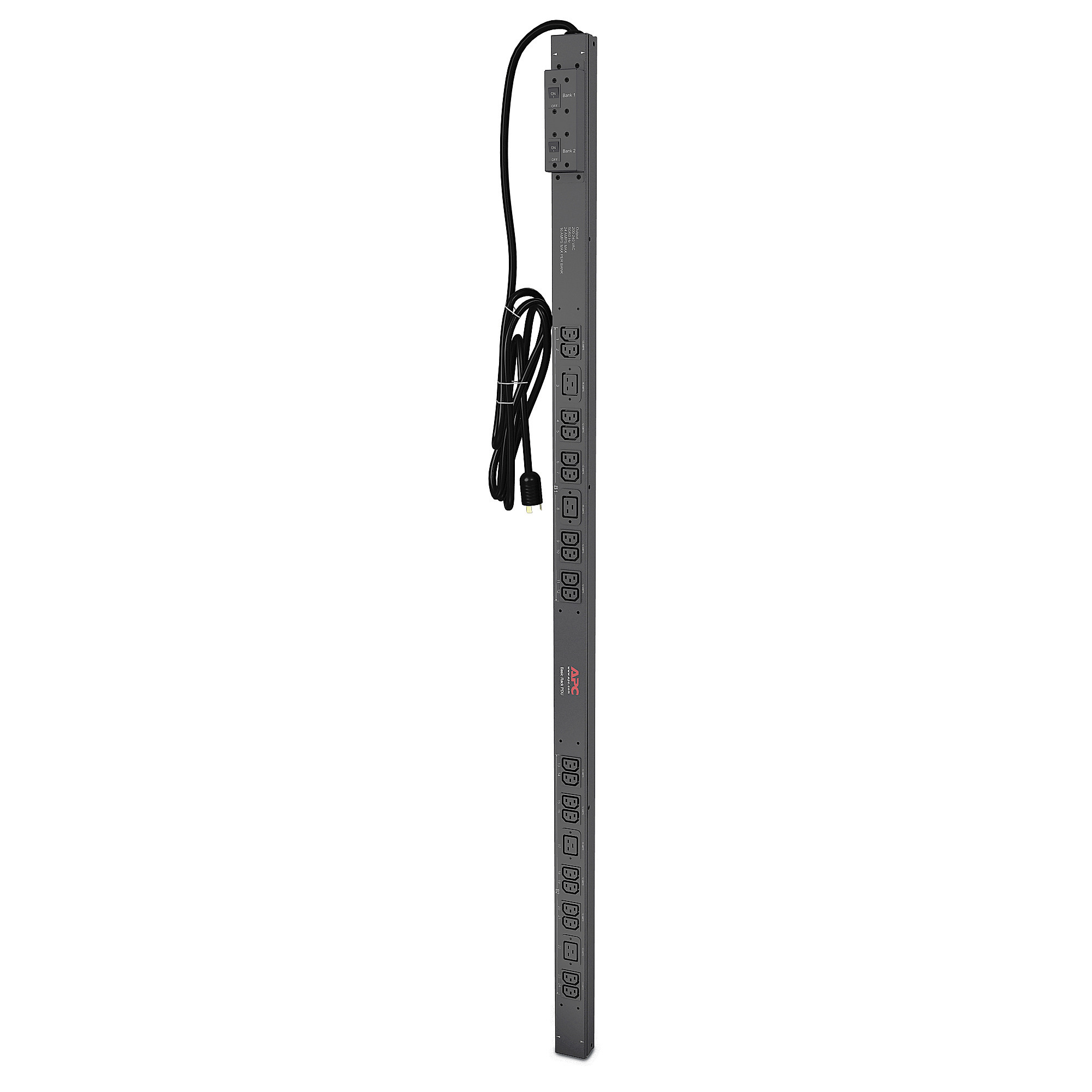 AP7541 AP Basic PDU, 200, 208 V, 30 A, (20) Outlets, 3.05 m L Cord, Rack Mount