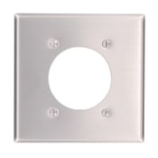 83026 Standard Size Wall Plate, 2 Gangs, 4.56 in W x 4.5 in H, Aluminum