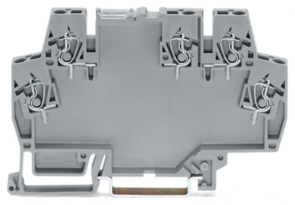 Universal modular component plug housing as rail-mounted terminal block; 2,50 mm; gray