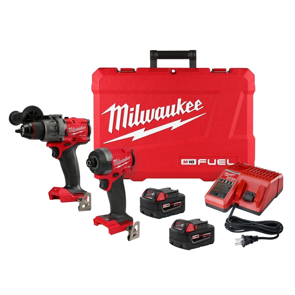 3697-22 M18 2-Tool Combination Kit, Tools: Hammer Drill, Impact Driver, 18 V DC, 5.0 Ah Battery Li-Ion Battery