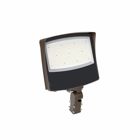 Commercial grade LED flood luminaire for use in outdoor applications such as a commercial building, retail, distribution and educational facilities.