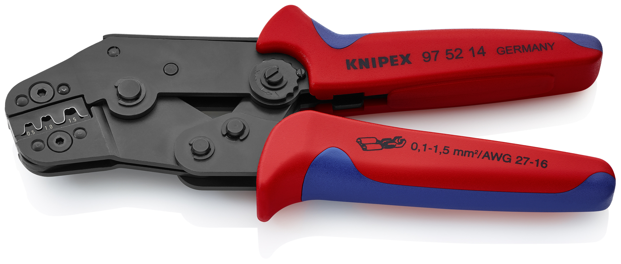 Crimping Pliers For Non-Insulated Open Plug-Type Connectors (Plug Width 2.8 and 4.8 mm), 7 1/2 in.
