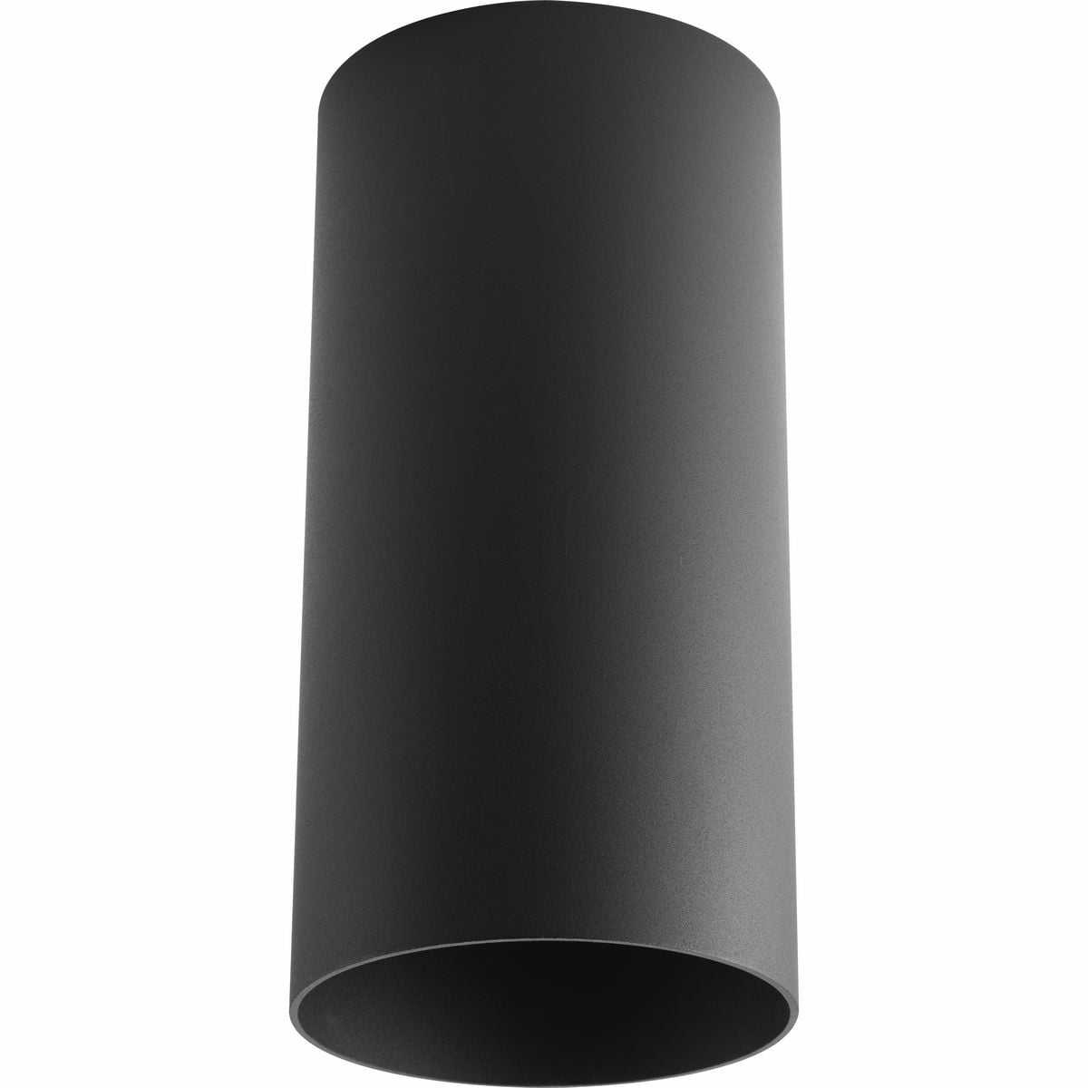 P5741-31/30K Contemporary/Modern Flush Mount Cylinder, (1) Lamp, Black Powder Coated Housing