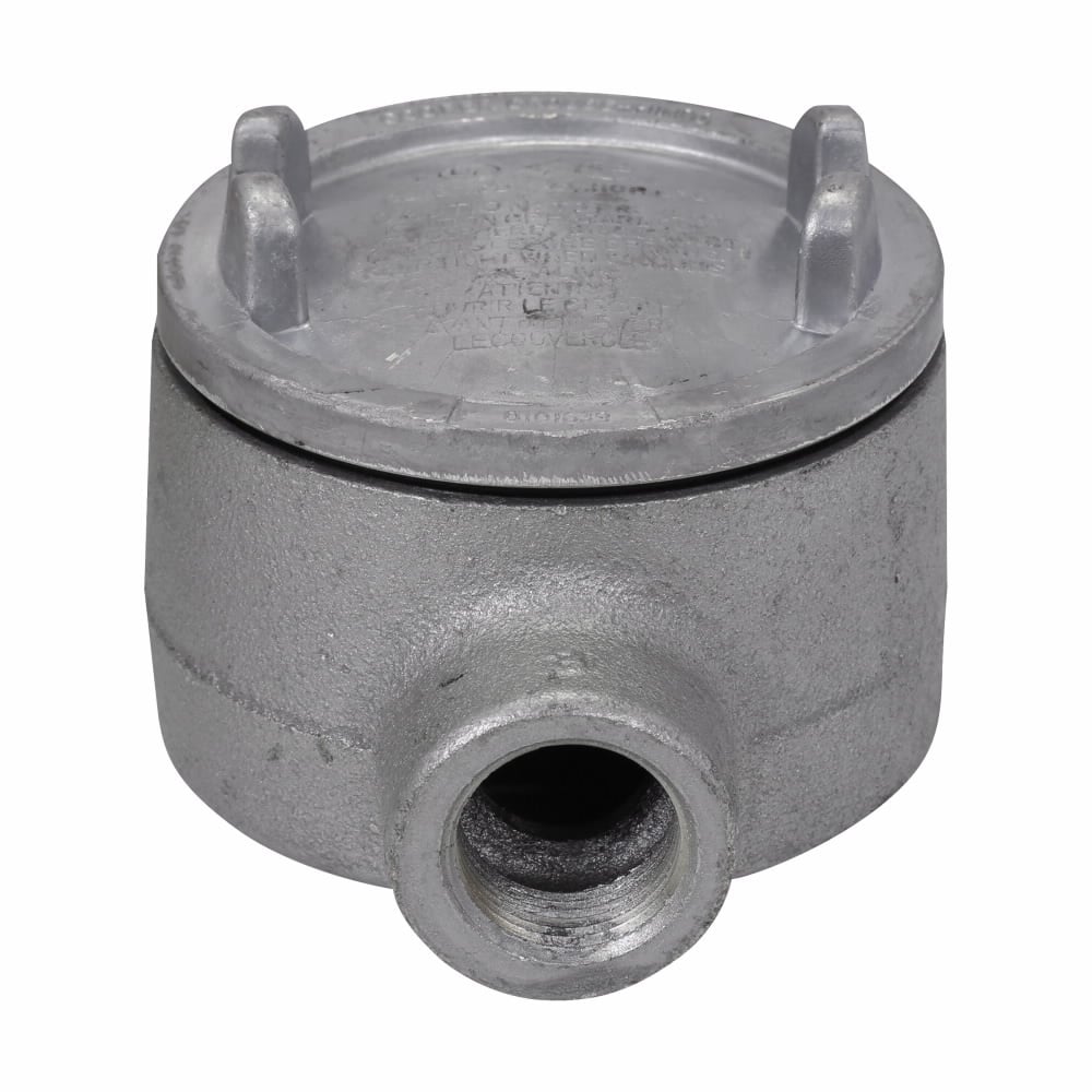 GUAB26 Condulet Type CB Dust-Ignitionproof Explosionproof Raintight Conduit Outlet Box With Cover, 3/4 in, 3 in Cover Opening, 13.5 cu-in Capacity, Aluminum Acrylic Painted/Electro-Galvanized