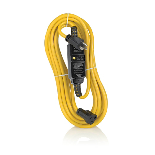 GSCA1-25C GSCA Cord Set Self Test, 120 V AC, 15 A, 14/3 SJTW Cord, NEMA 5-15R Receptacle, NEMA 5-15P Plug