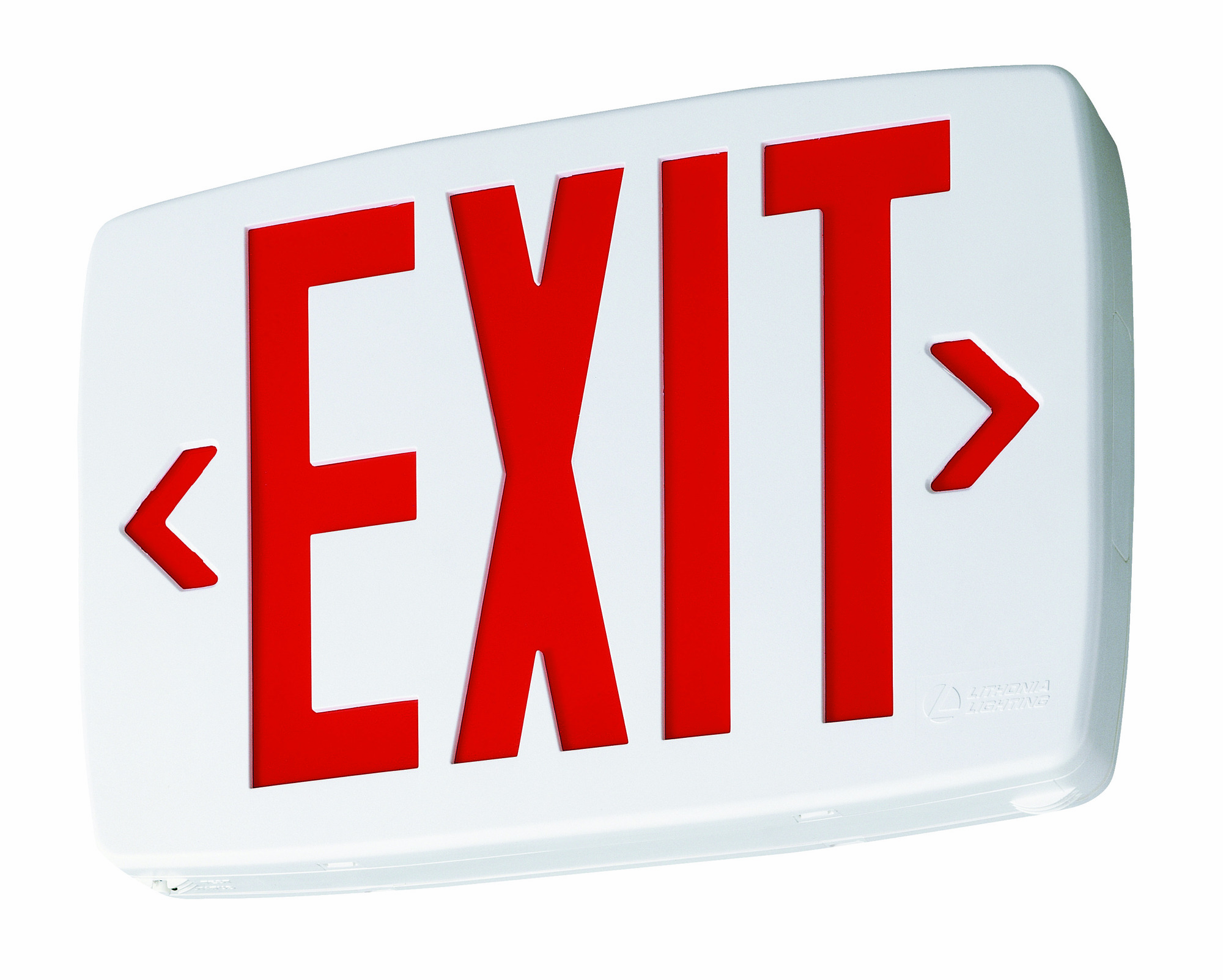 LQM S W 3 R 120/277 EL N M6 Dual Voltage Single Face Stencil Face Emergency Exit Sign, LED Lamp, 0.71/0.92 W Fixture, 120/277 V AC, EXIT Legend