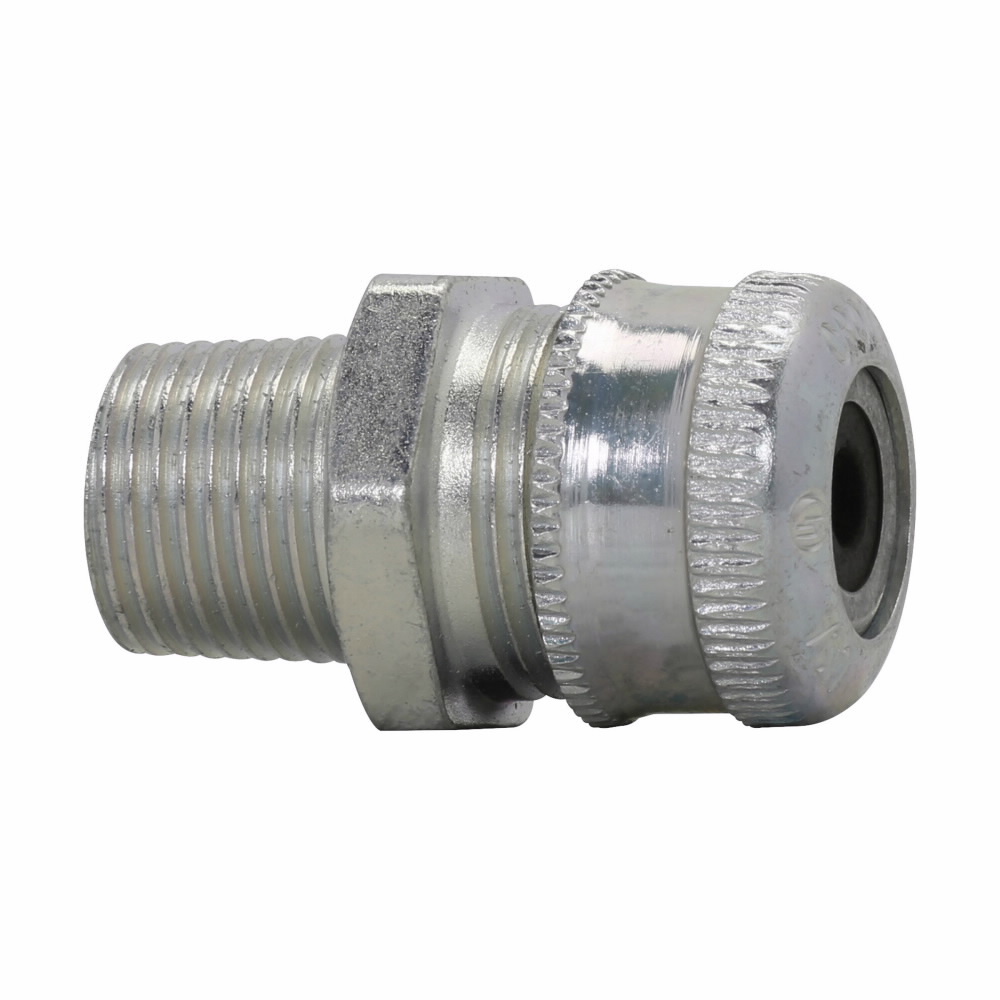 CGFP7917 Form F Straight Cable Gland Connector, 2-1/2 in Trade, 1.875 to 2.188 in Cable Openings, Feraloy Iron Alloy, Electro-Galvanized/Aluminum Acrylic Painted
