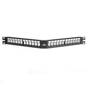 49256-H24 QuickPort 1-RU Angled Patch Panel, 24 Ports, Steel