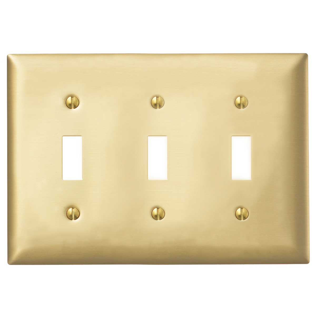 SBP3 Standard Wall Plate, 3 Gangs, 6.3 in W x 4.4 in H, Brass