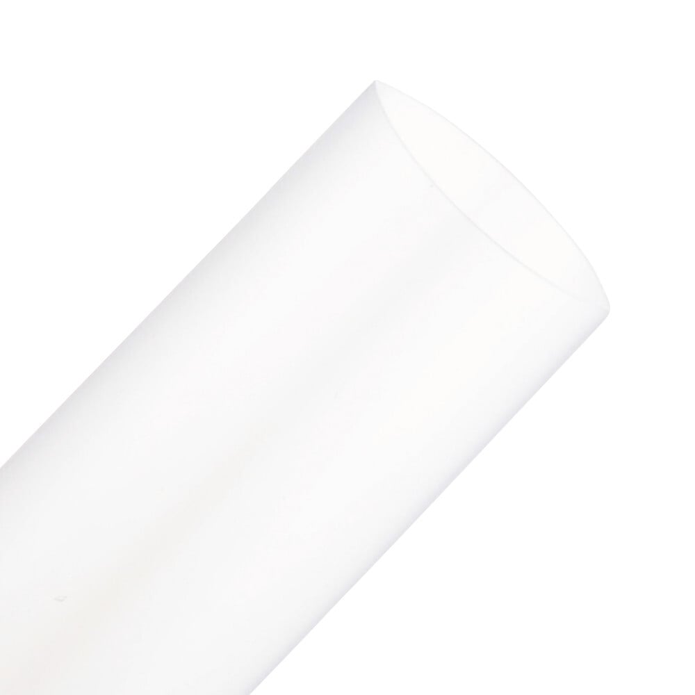 7100030651 Thin Wall Heat Shrink Tube, 3/4 in ID Expanded, 3/8 in ID Recovered, 0.03 in THK Wall Recovered, 50 ft L, Polyolefin, Clear
