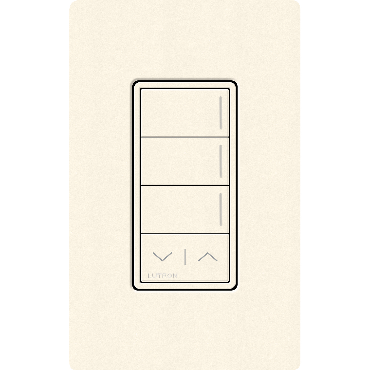 RRST-W3RL-BI Sunnata RF 3-Button Raise/Lower Wall Keypad for RA3 Systems, Neutral Required, 120-277V, Biscuit