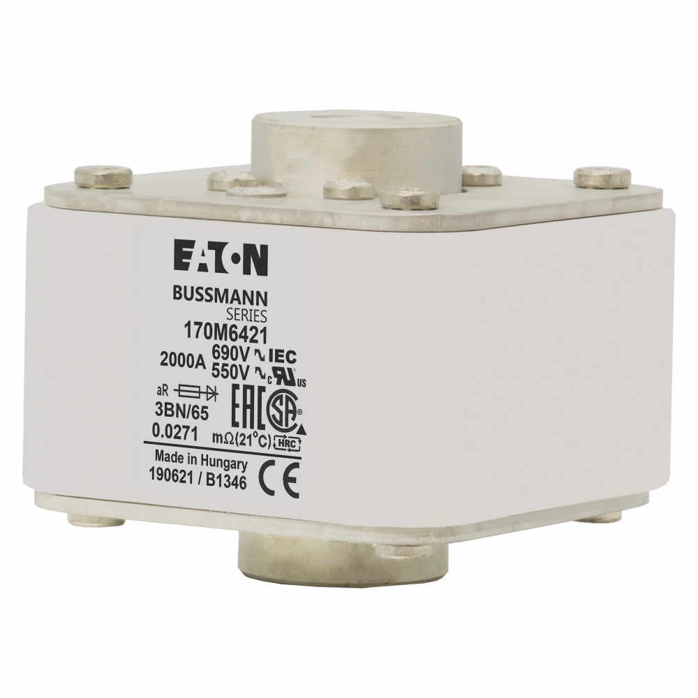 170M6421 Type B High Speed Fuse, 2000 A, 550 V, 200 kA Interrupt, Class: aR, Square Body