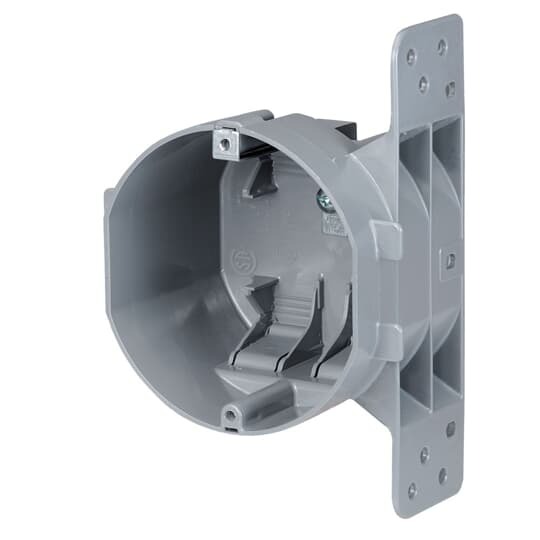 W-OCT NuTek Non-Metallic Ceiling Box, Plastic, 26 cu-in Capacity, 4 Outlets, 2-3/4 in D