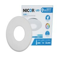 DLF-10-120-2K-WH SureFit Dimmable Ultra Slim LED Downlight, LED Lamp, 9.66 W Fixture, 120 V AC, Steel Housing