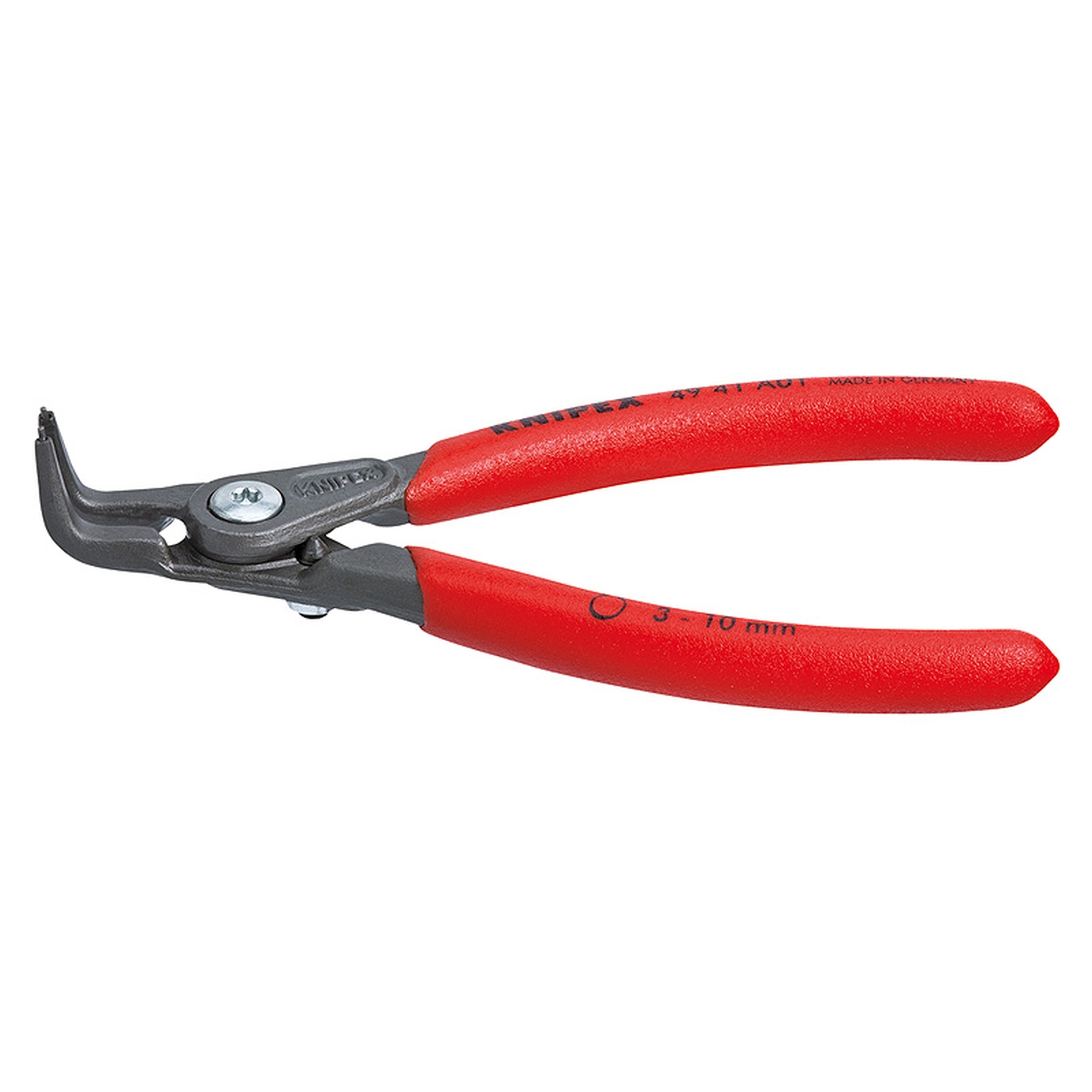 External 90° Angled Precision Snap Ring Pliers-Limiter, 5 1/4 in., Non-slip plastic, 1/32 in. Tips