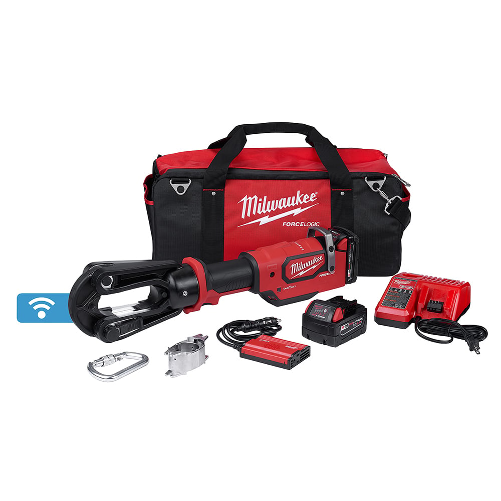 2879-22 M18 Force Logic Cordless Crimper Kit, 8 AWG to 1500 kcmil Copper, 8 AWG to 1250 kcmil Aluminum Crimping, 15 ton Crimping, 18 V, Li-Ion Battery, 23-1/4 in OAL
