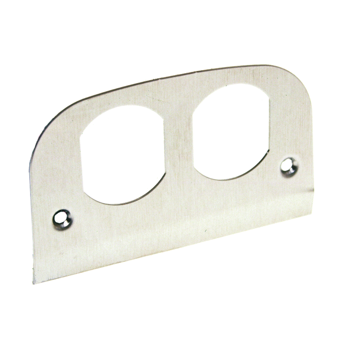 6313 Duplex Receptacle Pedestal Faceplate, 4.15 in L x 0.1 in W, 2 Gangs, Stainless Steel