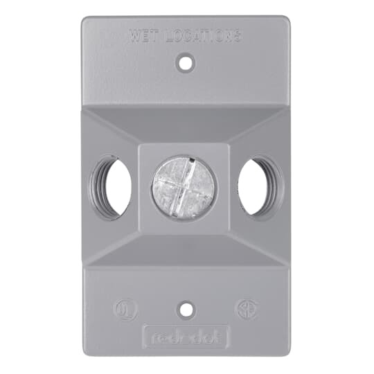 S203WHE Red Dot 3-Hole Standard Lampholder Cover, 4-9/16 in L x 2-13/16 in W, Aluminum