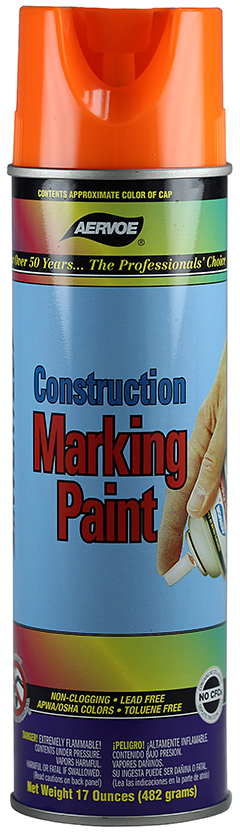 247 Marking Paint, 20 oz Container, Fluorescent Orange, 420 ft Coverage, 45 min Curing