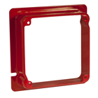 Life Safety Steel Wall Box Covers - Painted Red, 4-11/16 In. Sq. x 4In.Sq. Adapter, Raised 1-1/4 In., For Life Safety Appliances&EmergencyExit Signs