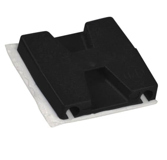 TC5347AX Ty-Rap Mounting Base With Open Leg Design, 2/4-Way, Self-Adhesive Mount, 0.3 in W Tie, Nylon/Polyamide 6.6, Black