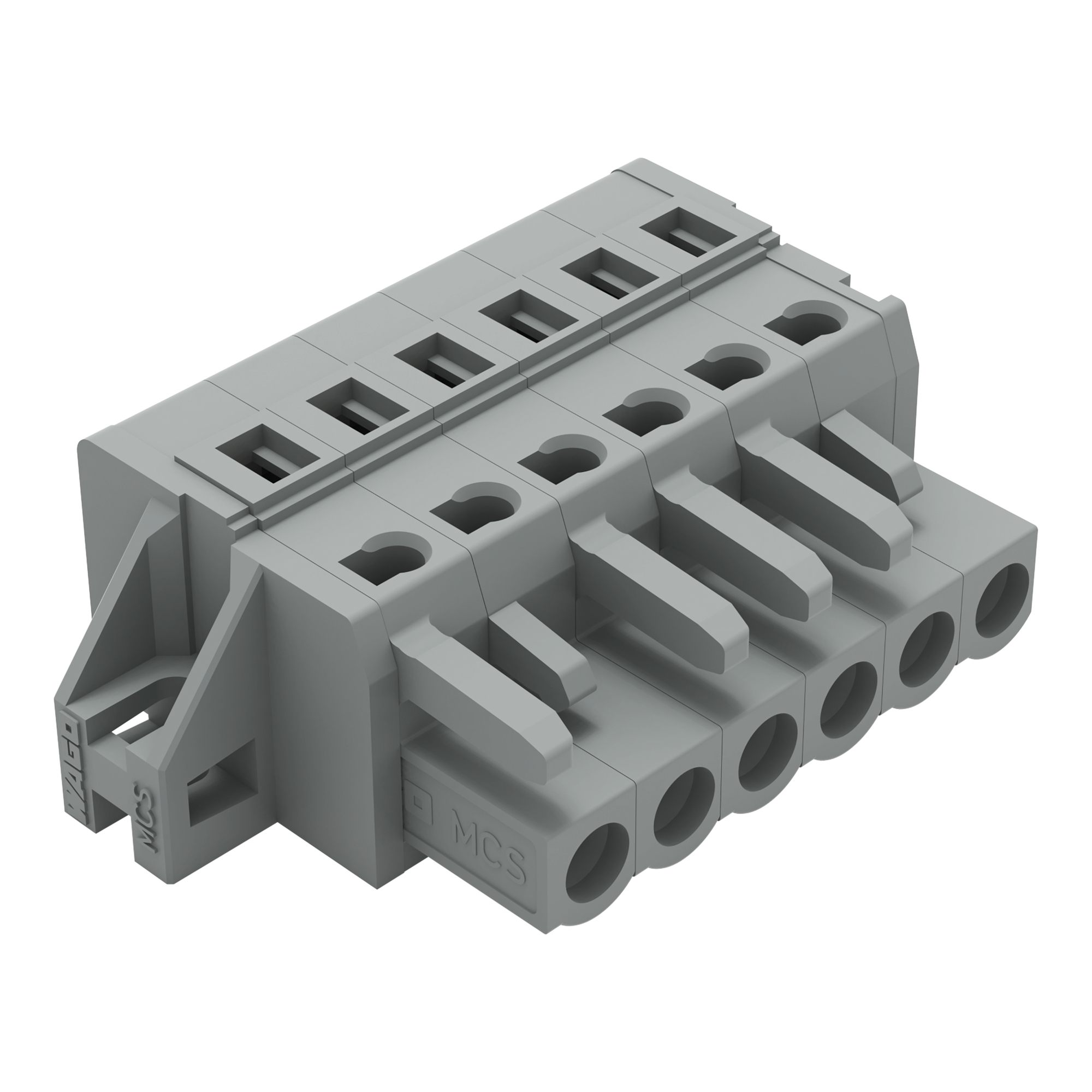 231-106/031-000 Operating Tool 1-Conductor Female Connector, 630 V, 16 A, 28 to 12 AWG Wire, 6 Poles, Panel Mount