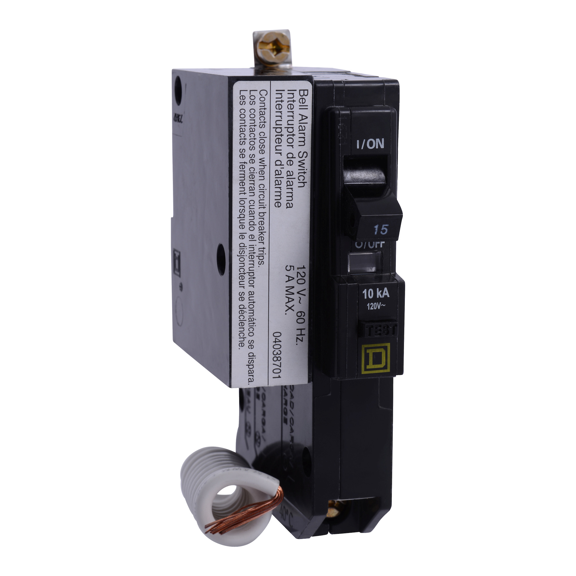 QOB115EPD2100 Miniature Circuit Breaker, 15 Amp, 1 Pole, 120V