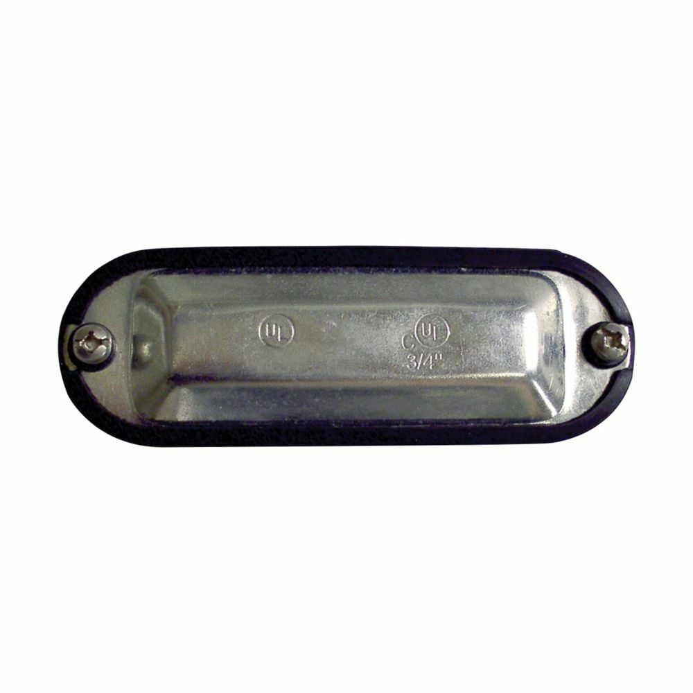 K100SG Condulet Form 5 Integral Gasket Cover With Neoprene Integral Gasket, 1 in Hub, For Use With Conduit Outlet Bodies, Sheet Steel, Electro-Galvanized/Aluminum Acrylic Painted
