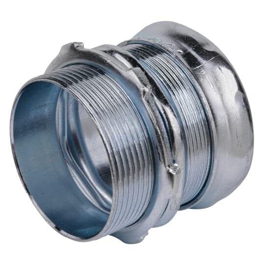 TC116A Steel City Non-Insulated Compression Connector, 2 in Trade, For Use With EMT Conduit, Steel, Zinc Plated