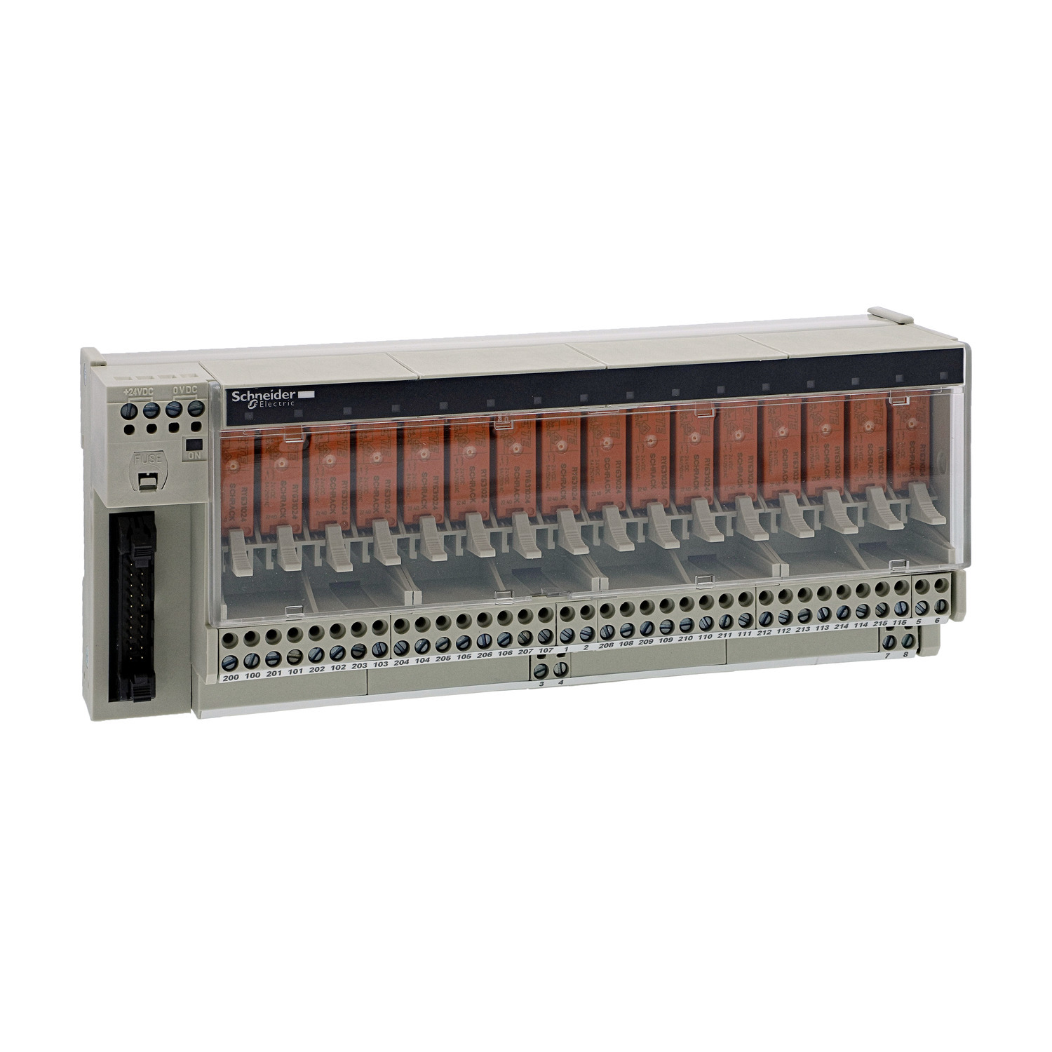 ABE7R16T212 Advantys 2-Output Sub-Base With EM Relay, 19 to 30 V DC, For Use With Modicon ABE7 and ABR7S21 Plug-In Electromechanical Relay
