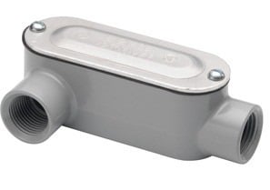 Rigid and IMC Conduit Body, Type LR, Aluminum, Cover and Gasket, Size 4 Inch