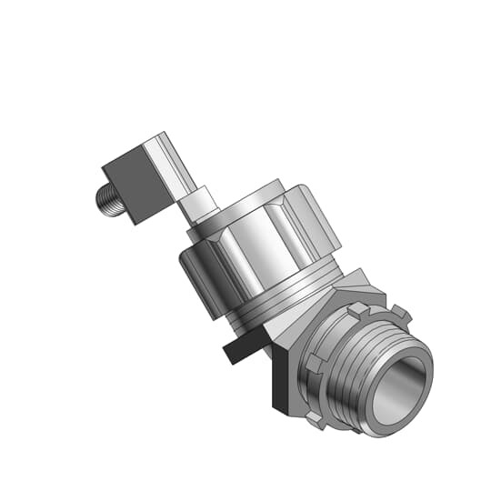 5242GR T&B External Bonding Non-Insulated Grounding Connector, 1/2 in Trade, 45 deg, Malleable Iron, Chromate Coated/Electro-Zinc Plated
