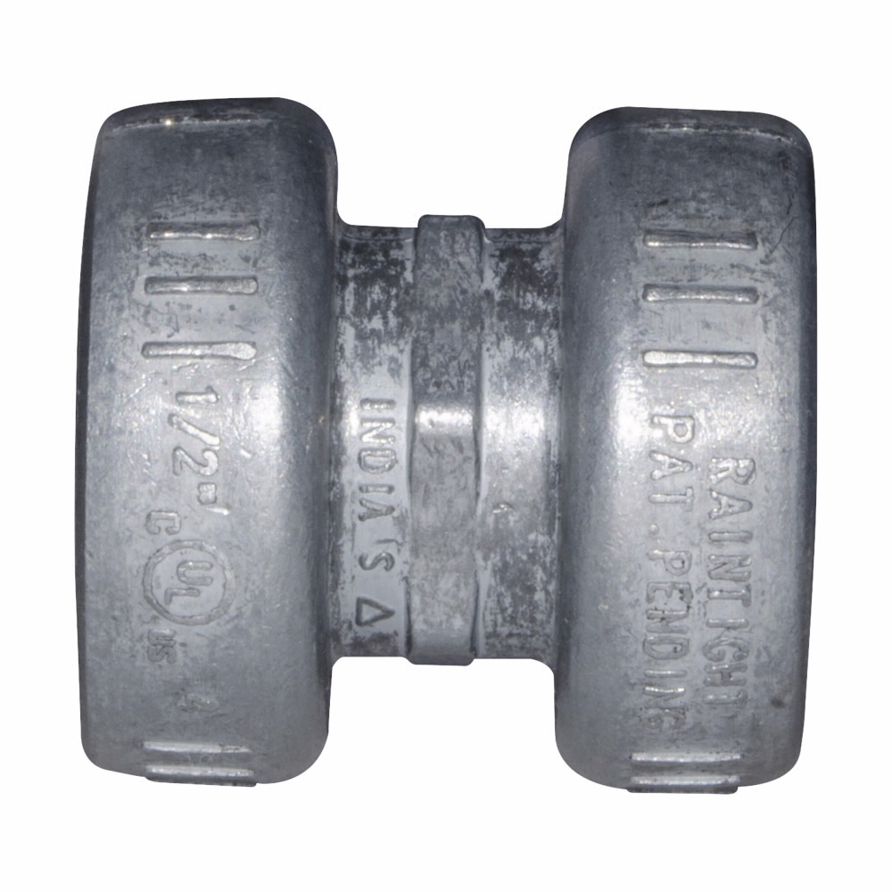 660RTQ Non-Insulated Raintight Conduit Coupling, 1/2 in, For Use With Thinwall and EMT Conduit, Die Cast Zinc