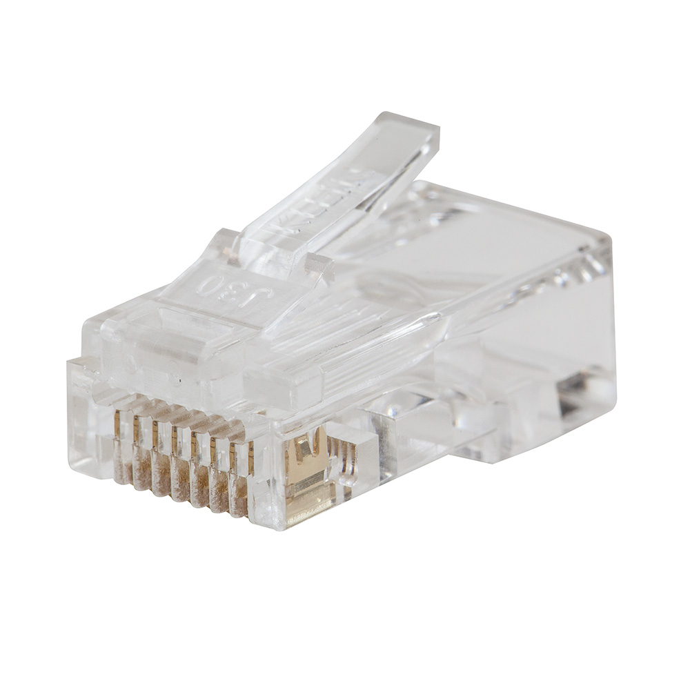 VDV826-763 Pass-Thru 8-Contact 8-Position Modular Data Plug, Solid/Stranded Conductor, PVC