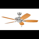 This 52 inch Canfield(TM) ceiling fan features a distinctive Brushed Stainless Steel finish. With its classic design, this fixture can effortlessly complement the existingdacor in your home.
