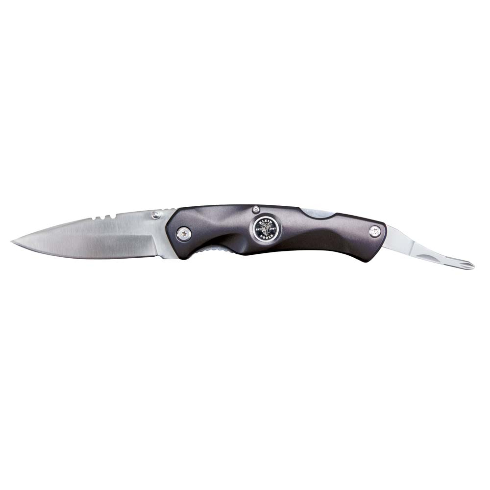 44217 Electricians Pocket Knife With (2) Phillips Driver, 440A Stainless Steel Drop Point Blade, 3-3/8 in L Blade, Standard Edge, Yes