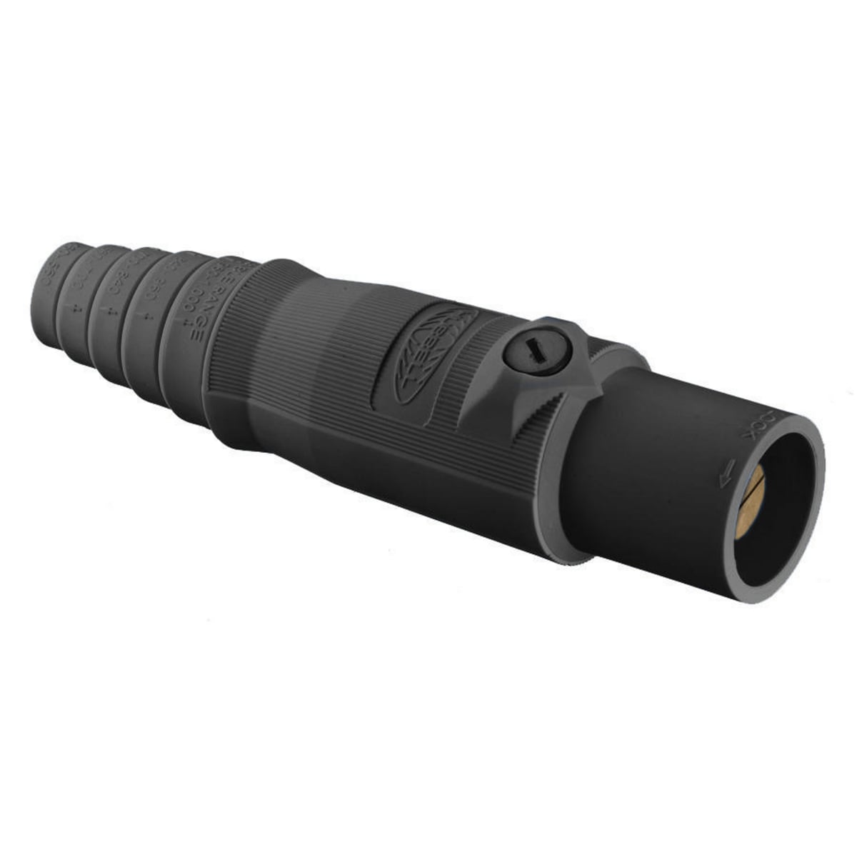 HBL300MBK 16 Series 1-Pole Heavy Duty Industrial Grade Male Standard Single Pole Plug, 600 V AC/250 V DC, 300 A, 4 to 2/0 AWG Wire, Pressure Screw Terminal Connection, 3R/4X/12 NEMA Rating