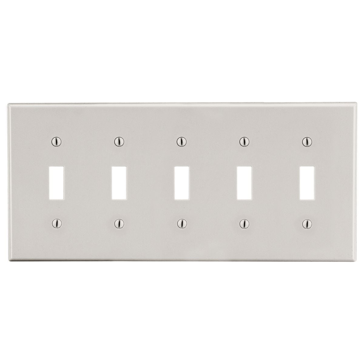 P5LA Non-Metallic Standard Wall Plate, 5 Gangs, 10.12 in W x 4.63 in H, Polycarbonate Thermoplastic, Light Almond