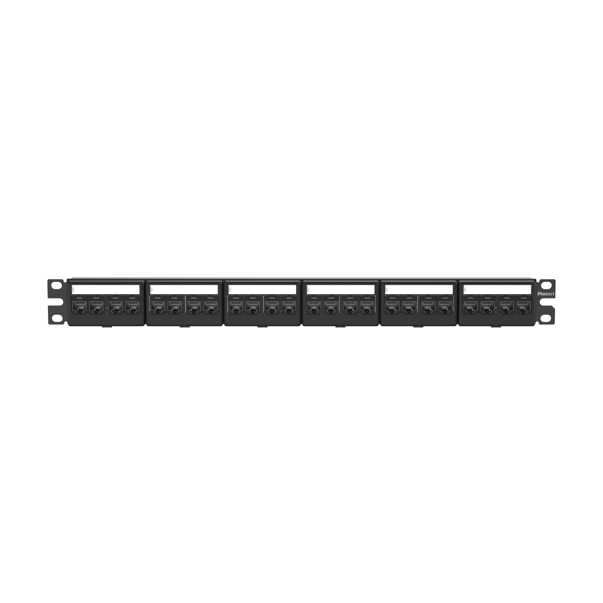 CPPKL6G24WBL Mini-Com PanNet TX6 Plus 1RU UTP Flat Modular Unshielded Patch Panel Kit, 24 Ports, Cat 6, Cold Rolled Steel