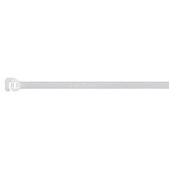 TYR505 Ty-Rap Reusable Cable Tie, 7.468 in L x 0.19 in W x 0.055 in THK, Nylon/Polyamide 6.6, Natural
