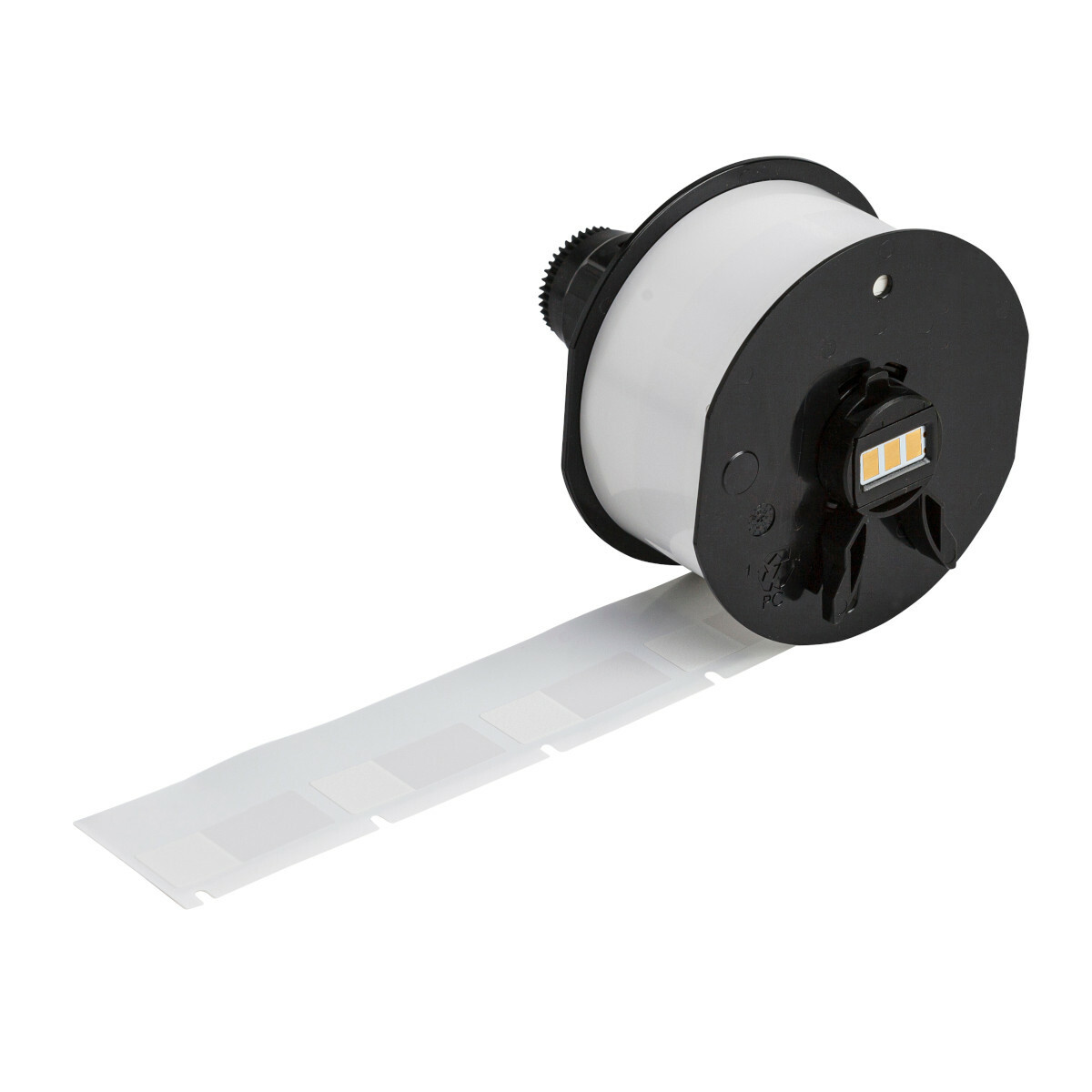 A62-14-417 High Adhesion Rectangular Self-Laminating Printer Label, 1-1/4 in L x 1/2 in W, Blank Legend, Clear/White, B-417 Vinyl