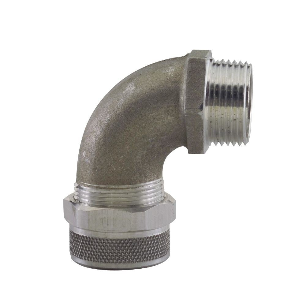 RSR-9107 Remke Tuff-Seal 90 deg Cord Grip, 1/2 in Trade, 0.375 to 0.438 in Cable Openings, Aluminum