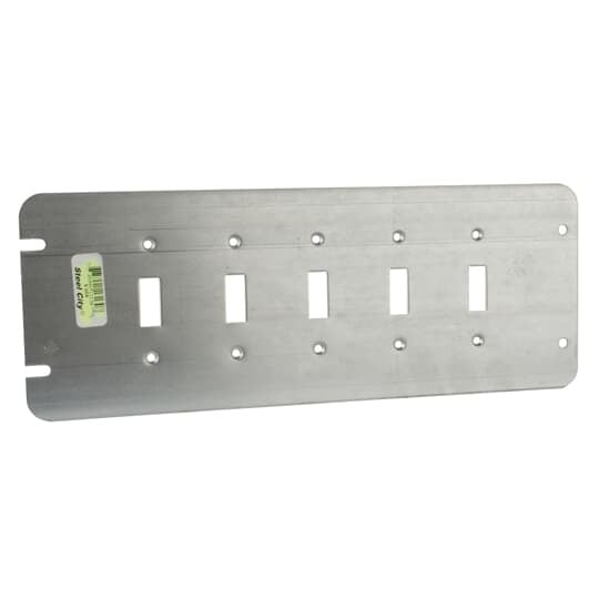 5-GCS Steel City Outlet Box Cover, 12-7/16 in L x 4-11/16 in W, Steel