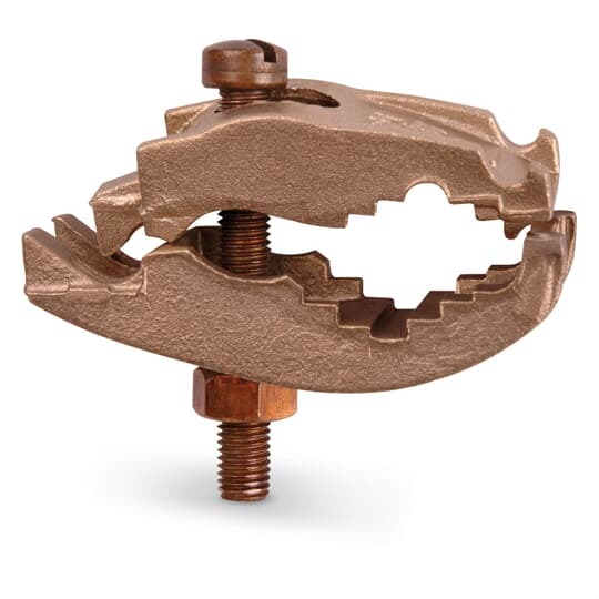 3846 Blackburn EZ-Ground Water Pipe Grounding Clamp, 1/2 to 1 in Rod, 6 to 4 AWG Conductor, Bronze