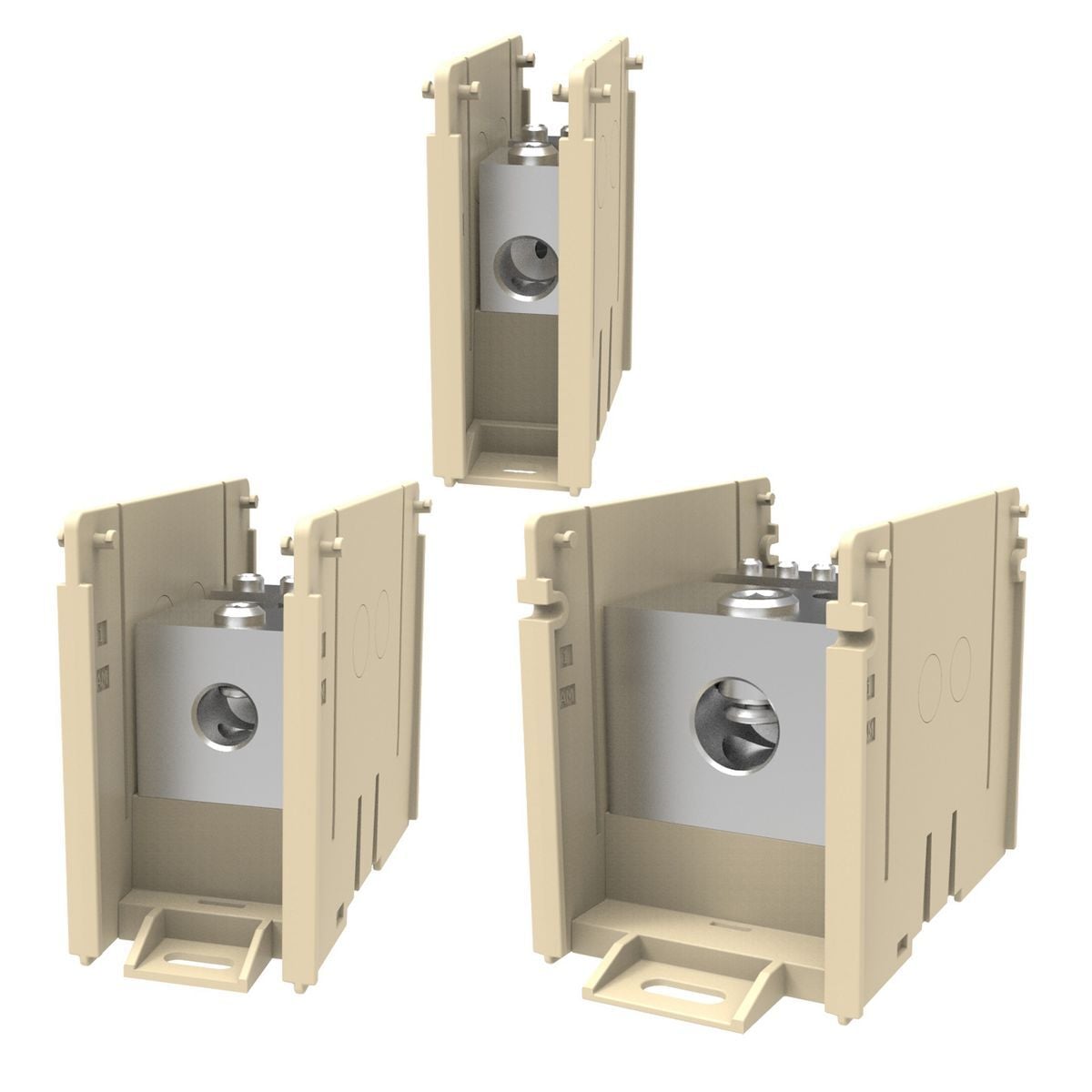 BDBLCS6R3 Configurable Large Open Style Power Distribution Block, 600 V AC, 760 A, 3 Poles, 4 AWG to 500 kcmil, 6 to 4/0 AWG Wire, Aluminum