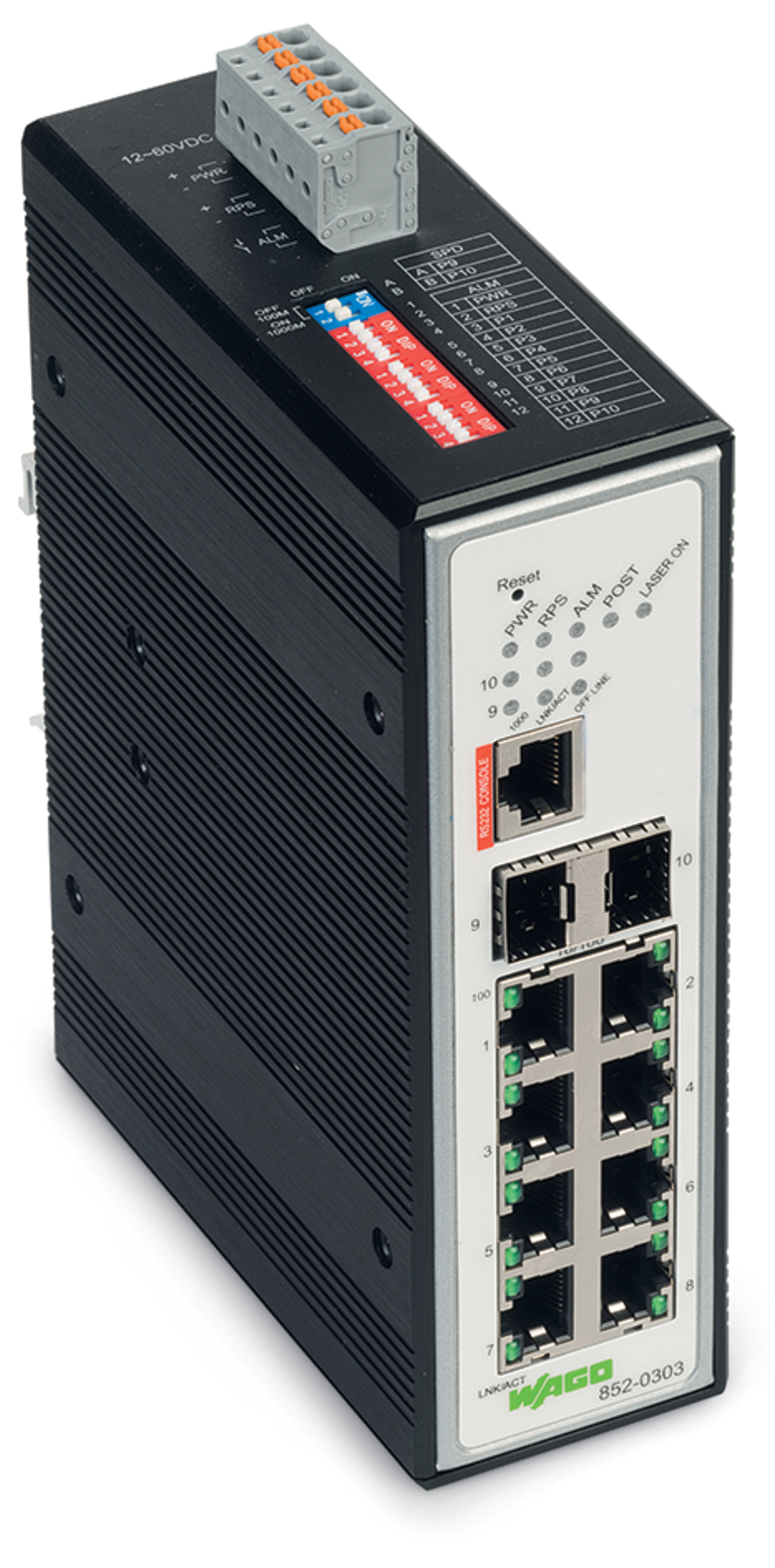 852-303 Industrial-Switch, Multi-Mode/Single-Mode Fiber