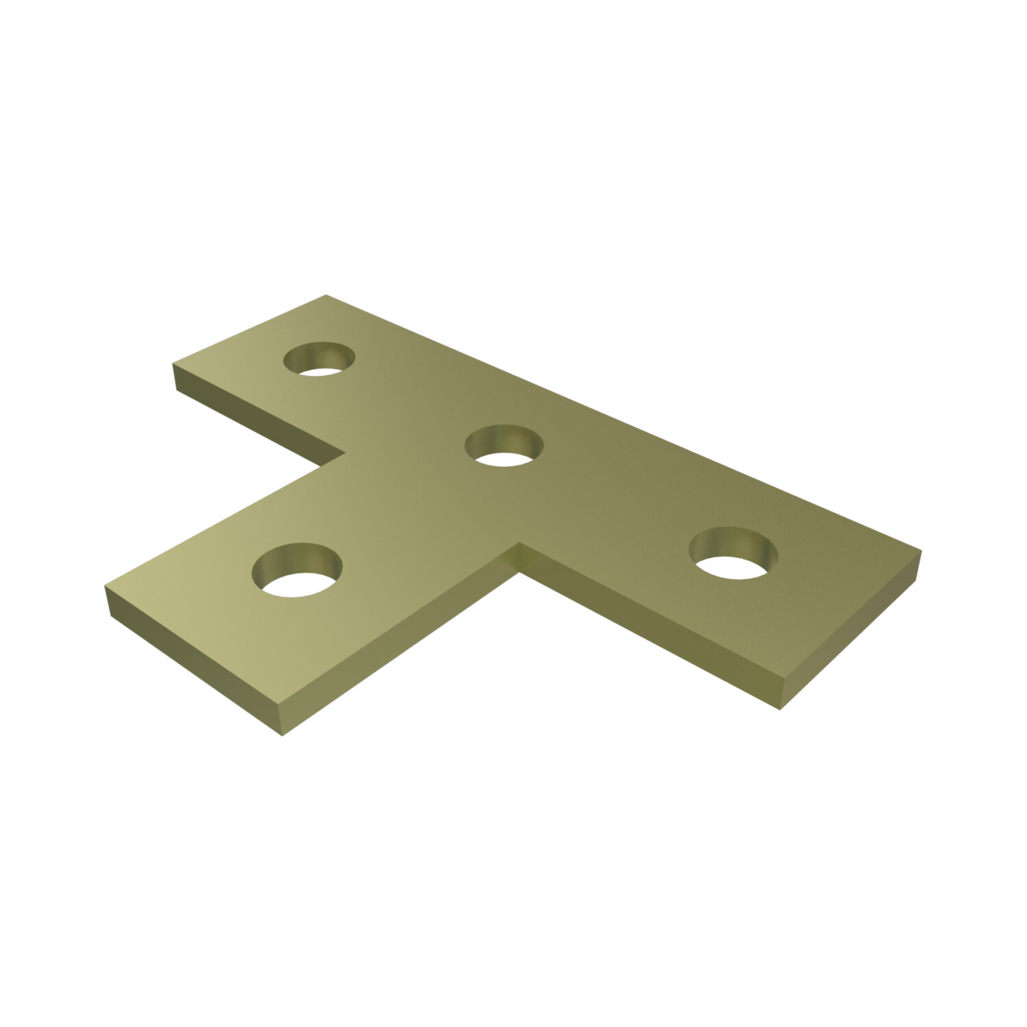 P1031-ZD Channel Flat Plate Fitting, 4 Holes, 5-3/8 in L x 1-5/8 in W x 1/4 in THK, HRPO Steel