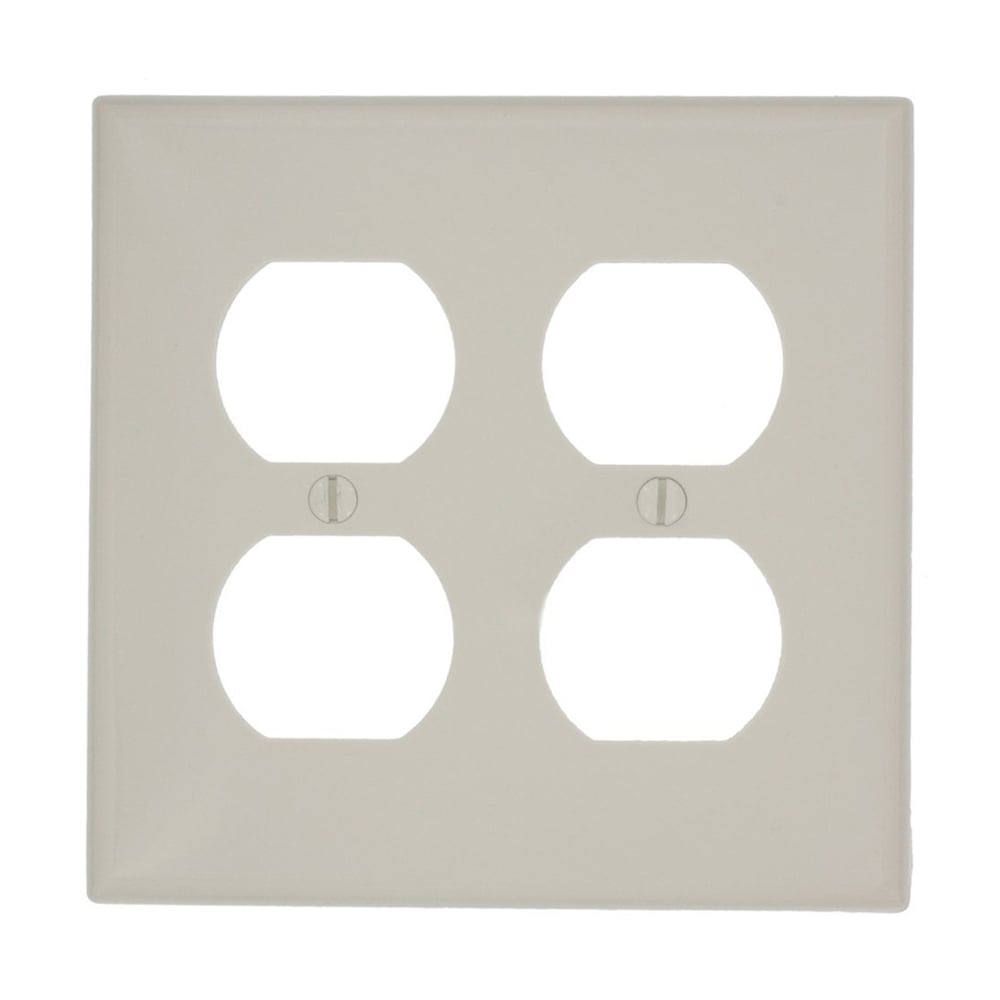 80716-T Standard Size Traditional Wall Plate, 2 Gangs, 4.562 in W x 4.5 in H, Thermoplastic, Light Almond