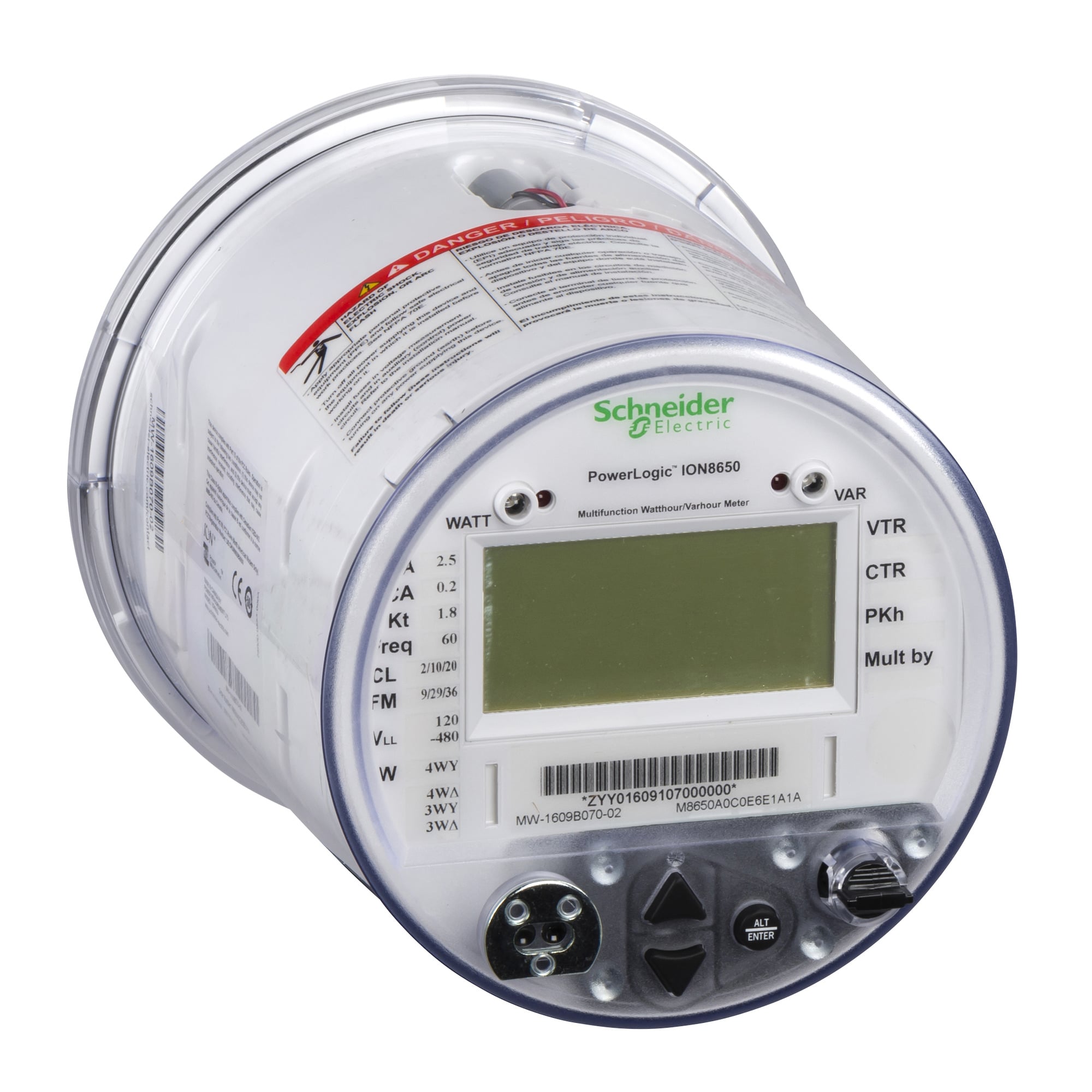 S8650C0C0E6E1A0A Powerlogic ION8650 Energy and Power Quality Meter, 120 to 277 V AC, 1/2/5 A, 47 to 63 Hz